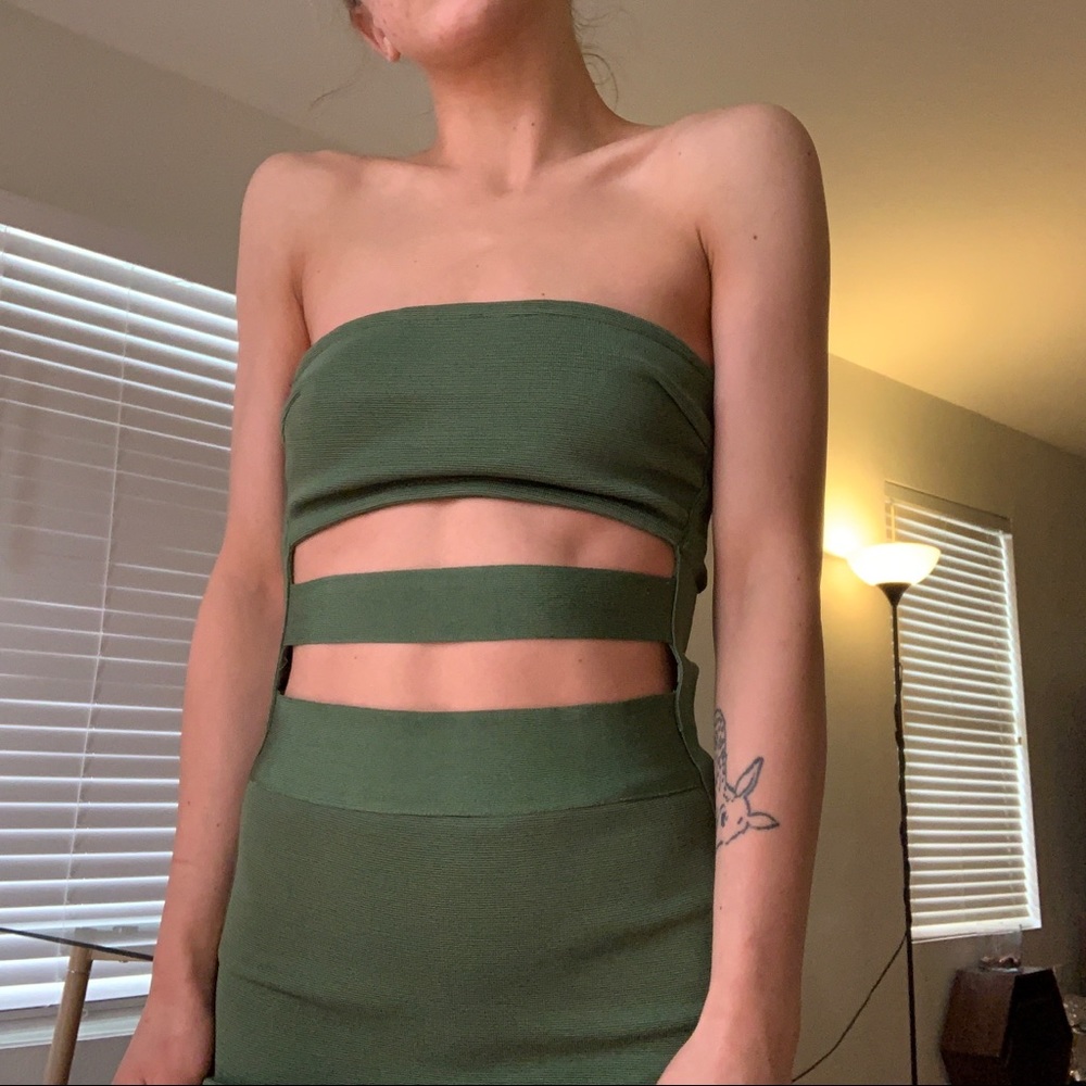 Green bandage dress